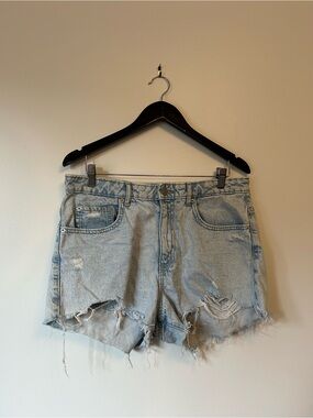 Garage Light Blue Distressed Denim Jean Shorts